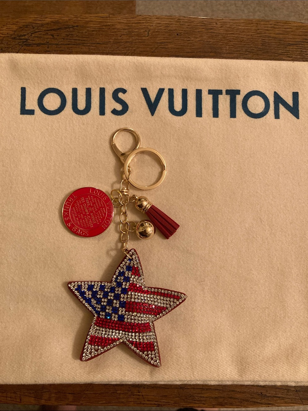 Louis Vuitton Upcycled Patriotic Flag Star 🇺🇸 Charm Purse Charm/Keychain NWOT